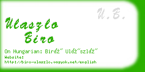 ulaszlo biro business card
